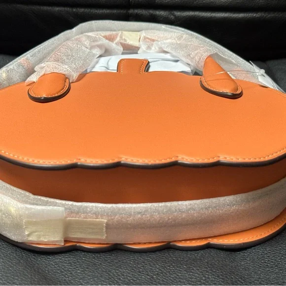 NWT Coach Orange Pumpkin Leather Bag CU868 - Picture 9 of 11